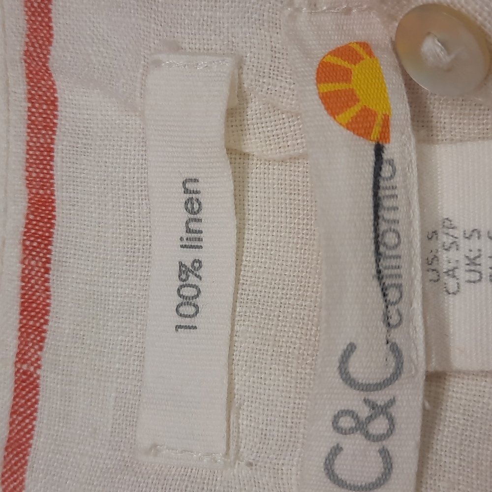 C&C California 100% Linen Button Up Tank Top - image 4